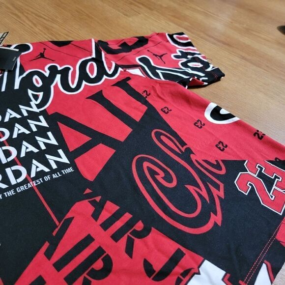 Air Jordan 1 2 3 4 5 6 11 12 13 Bred OG Heritage Women's Crop Top Tee Shirt Red - Picture 3 of 16